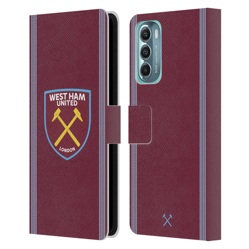 West Ham United FC 2025/26 Crest Kit Home Leather Book Wallet Case Cover For Motorola Moto G Stylus 5G (2022)