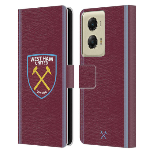 West Ham United FC 2025/26 Crest Kit Home Leather Book Wallet Case Cover For Motorola Moto G Stylus 5G (2024)