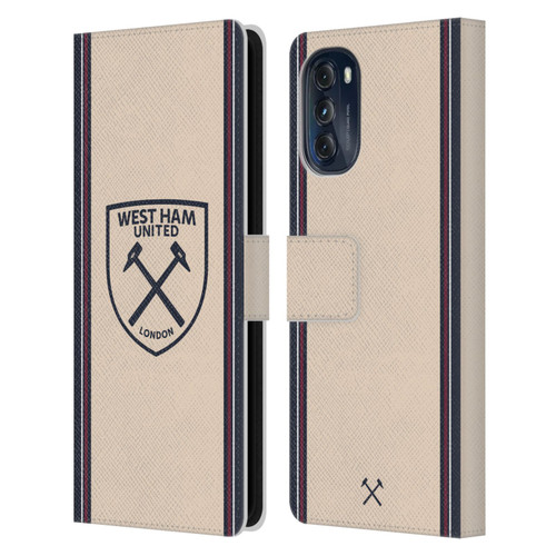West Ham United FC 2025/26 Crest Kit Away Leather Book Wallet Case Cover For Motorola Moto G (2022)