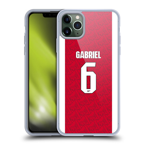 Arsenal FC 2025/26 Players Home Kit Gabriel Magalhães Soft Gel Case for Apple iPhone 11 Pro Max