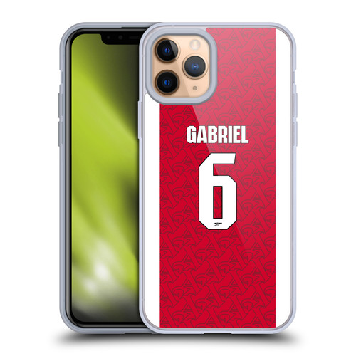 Arsenal FC 2025/26 Players Home Kit Gabriel Magalhães Soft Gel Case for Apple iPhone 11 Pro