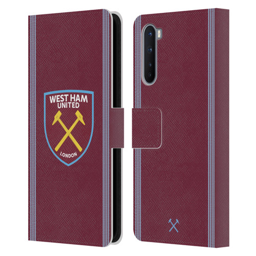 West Ham United FC 2025/26 Crest Kit Home Leather Book Wallet Case Cover For OnePlus Nord 5G