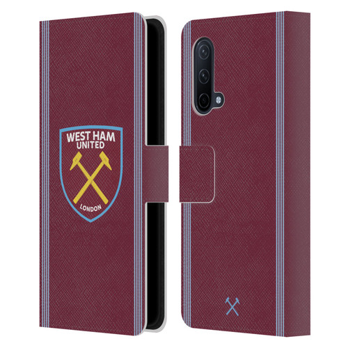 West Ham United FC 2025/26 Crest Kit Home Leather Book Wallet Case Cover For OnePlus Nord CE 5G