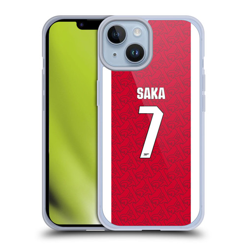 Arsenal FC 2025/26 Players Home Kit Bukayo Saka Soft Gel Case for Apple iPhone 14