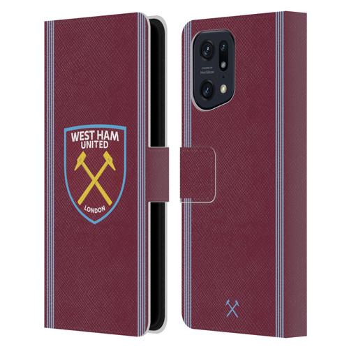 West Ham United FC 2025/26 Crest Kit Home Leather Book Wallet Case Cover For OPPO Find X5 West Ham United FC 2025/26 Crest Kit Home Leather Book Wallet Case Cover For OPPO Find X5