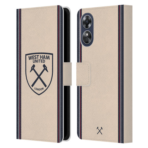West Ham United FC 2025/26 Crest Kit Away Leather Book Wallet Case Cover For OPPO A17 West Ham United FC 2025/26 Crest Kit Away Leather Book Wallet Case Cover For OPPO A17