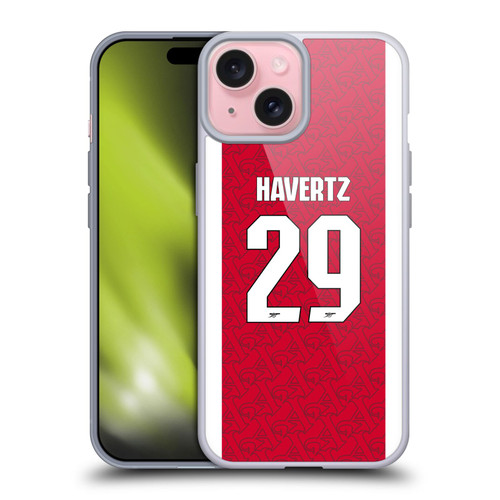 Arsenal FC 2025/26 Players Home Kit Kai Havertz Soft Gel Case for Apple iPhone 15