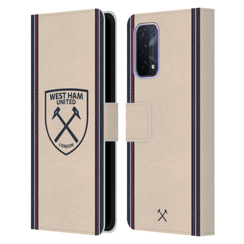West Ham United FC 2025/26 Crest Kit Away Leather Book Wallet Case Cover For OPPO A54 5G West Ham United FC 2025/26 Crest Kit Away Leather Book Wallet Case Cover For OPPO A54 5G