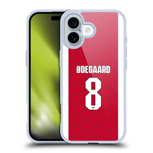 Arsenal FC 2025/26 Players Home Kit Martin Ødegaard Soft Gel Case for Apple iPhone 16