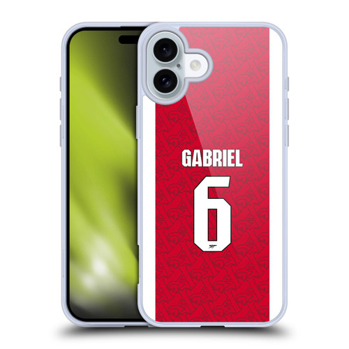 Arsenal FC 2025/26 Players Home Kit Gabriel Magalhães Soft Gel Case for Apple iPhone 16 Plus Arsenal FC 2025/26 Players Home Kit Gabriel Magalhães Soft Gel Case for Apple iPhone 16 Plus