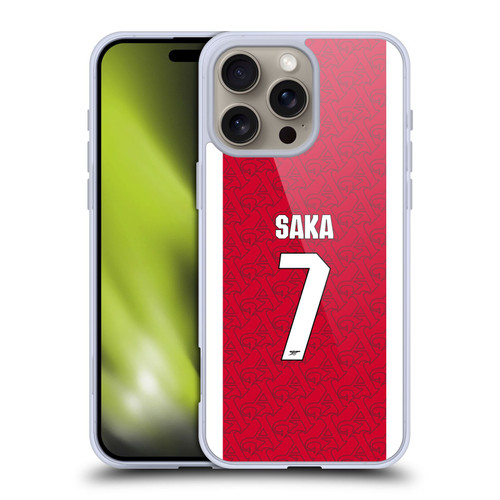 Arsenal FC 2025/26 Players Home Kit Bukayo Saka Soft Gel Case for Apple iPhone 16 Pro Max