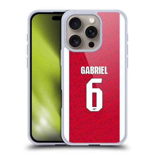 Arsenal FC 2025/26 Players Home Kit Gabriel Magalhães Soft Gel Case for Apple iPhone 16 Pro Arsenal FC 2025/26 Players Home Kit Gabriel Magalhães Soft Gel Case for Apple iPhone 16 Pro