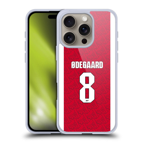 Arsenal FC 2025/26 Players Home Kit Martin Ødegaard Soft Gel Case for Apple iPhone 16 Pro