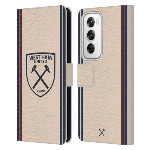 West Ham United FC 2025/26 Crest Kit Away Leather Book Wallet Case Cover For OPPO Reno12 Pro 5G