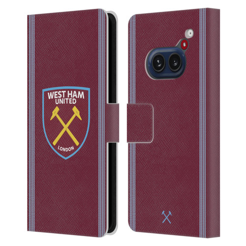 West Ham United FC 2025/26 Crest Kit Home Leather Book Wallet Case Cover For Nothing Phone (2a)