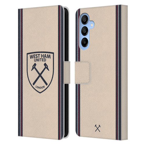 West Ham United FC 2025/26 Crest Kit Away Leather Book Wallet Case Cover For Samsung Galaxy A16 5G