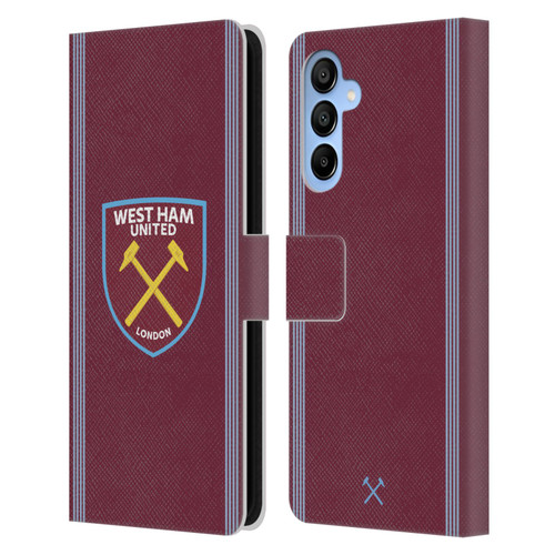 West Ham United FC 2025/26 Crest Kit Home Leather Book Wallet Case Cover For Samsung Galaxy A16 5G