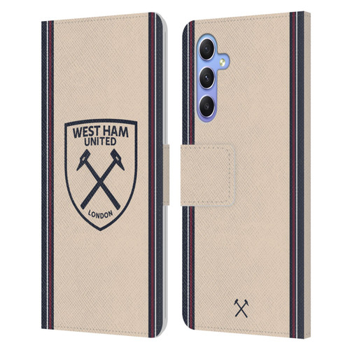 West Ham United FC 2025/26 Crest Kit Away Leather Book Wallet Case Cover For Samsung Galaxy A34 5G