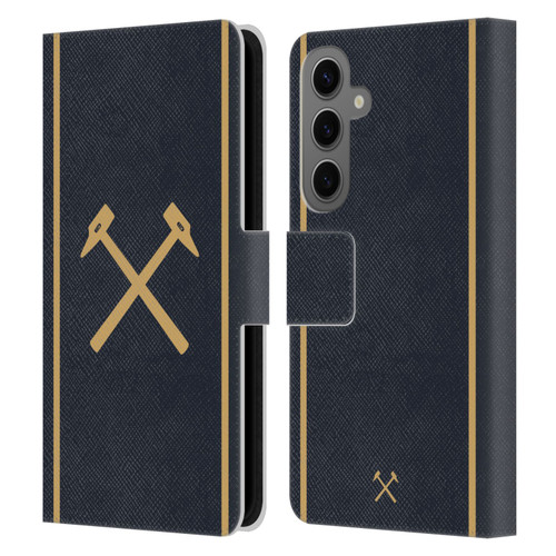West Ham United FC 2025/26 Crest Kit Third Leather Book Wallet Case Cover For Samsung Galaxy S25