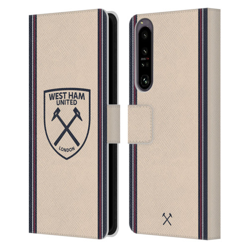 West Ham United FC 2025/26 Crest Kit Away Leather Book Wallet Case Cover For Sony Xperia 1 IV