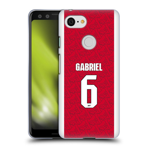 Arsenal FC 2025/26 Players Home Kit Gabriel Magalhães Soft Gel Case for Google Pixel 3
