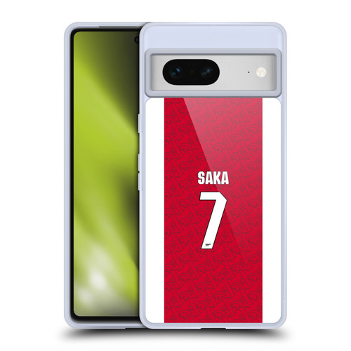 Arsenal FC 2025/26 Players Home Kit Bukayo Saka Soft Gel Case for Google Pixel 7