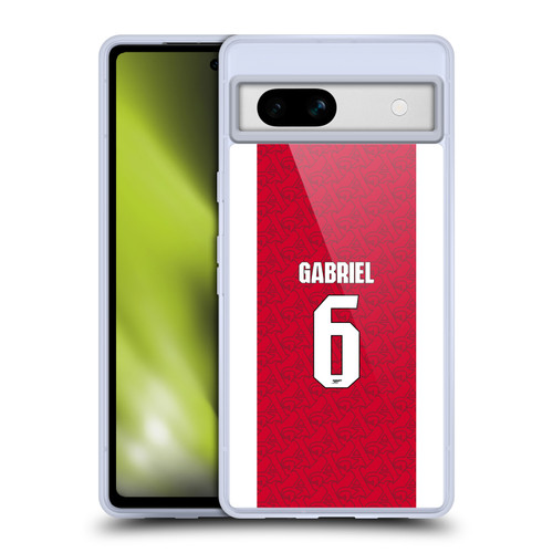 Arsenal FC 2025/26 Players Home Kit Gabriel Magalhães Soft Gel Case for Google Pixel 7a