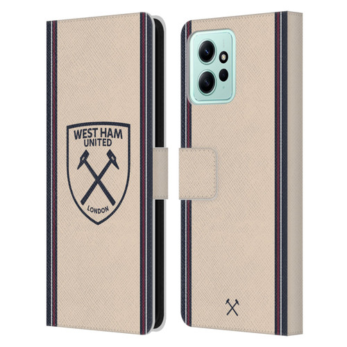 West Ham United FC 2025/26 Crest Kit Away Leather Book Wallet Case Cover For Xiaomi Redmi 12
