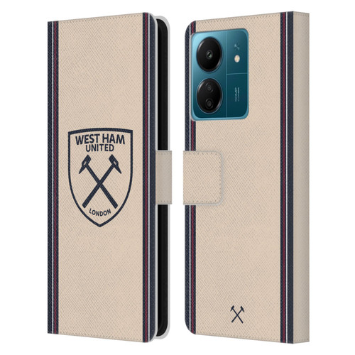 West Ham United FC 2025/26 Crest Kit Away Leather Book Wallet Case Cover For Xiaomi Redmi 13C 4G