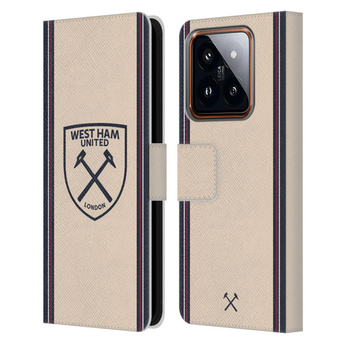 West Ham United FC 2025/26 Crest Kit Away Leather Book Wallet Case Cover For Xiaomi 14