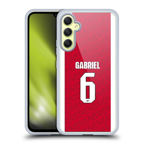 Arsenal FC 2025/26 Players Home Kit Gabriel Magalhães Soft Gel Case for Samsung Galaxy A34 5G