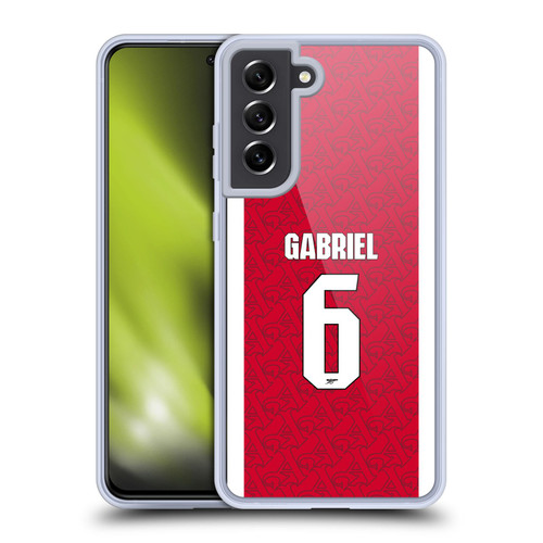Arsenal FC 2025/26 Players Home Kit Gabriel Magalhães Soft Gel Case for Samsung Galaxy S21 FE 5G