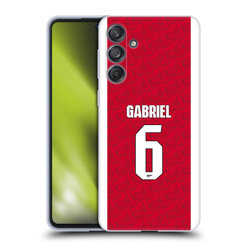 Arsenal FC 2025/26 Players Home Kit Gabriel Magalhães Soft Gel Case for Samsung Galaxy M55 5G
