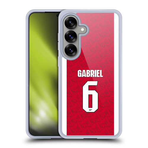 Arsenal FC 2025/26 Players Home Kit Gabriel Magalhães Soft Gel Case for Samsung Galaxy S25 & MagSafe