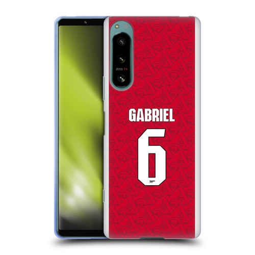 Arsenal FC 2025/26 Players Home Kit Gabriel Magalhães Soft Gel Case for Sony Xperia 5 IV