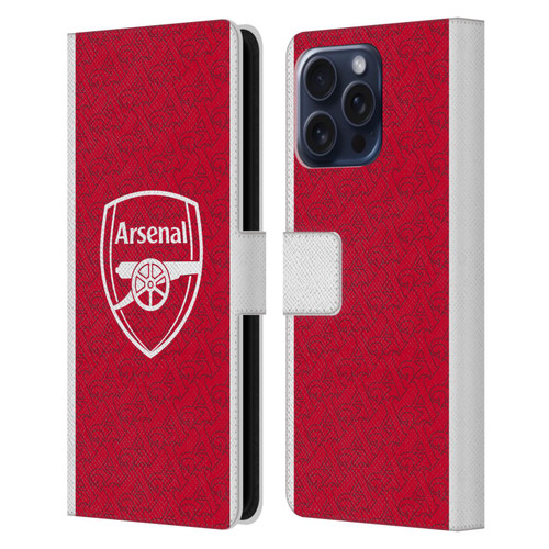 Arsenal FC 2025/26 Kit Home Leather Book Wallet Case Cover For Apple iPhone 16 Pro Max
