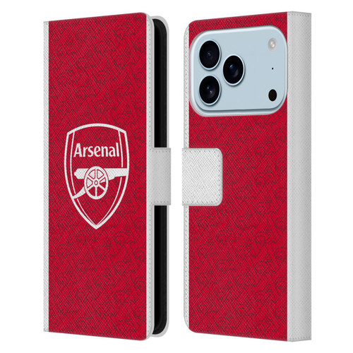 Arsenal FC 2025/26 Kit Home Leather Book Wallet Case Cover For Apple iPhone 17 Pro