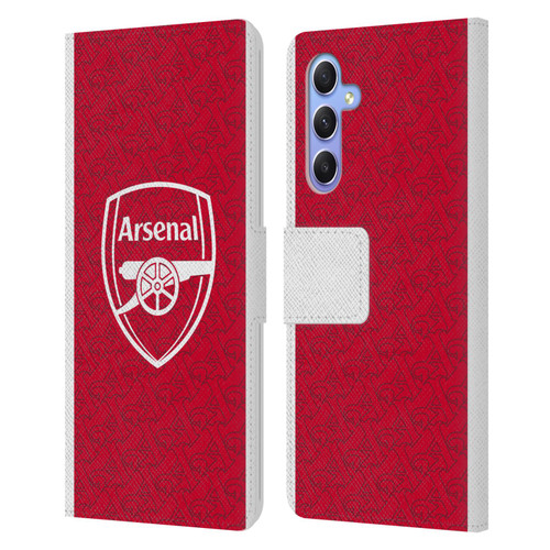 Arsenal FC 2025/26 Kit Home Leather Book Wallet Case Cover For Samsung Galaxy A34 5G