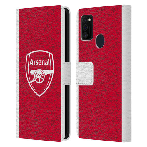 Arsenal FC 2025/26 Kit Home Leather Book Wallet Case Cover For Samsung Galaxy M30s (2019)/M21 (2020)