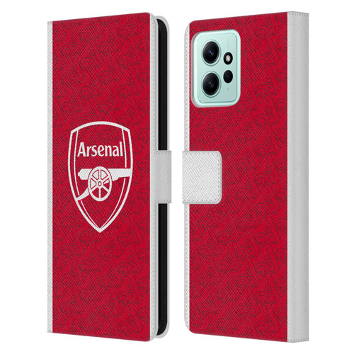 Arsenal FC 2025/26 Kit Home Leather Book Wallet Case Cover For Xiaomi Redmi 12