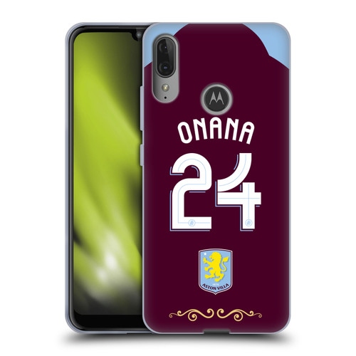 Aston Villa Football Club 2025/26 Players Home Kit Amadou Onana Soft Gel Case for Motorola Moto E6 Plus