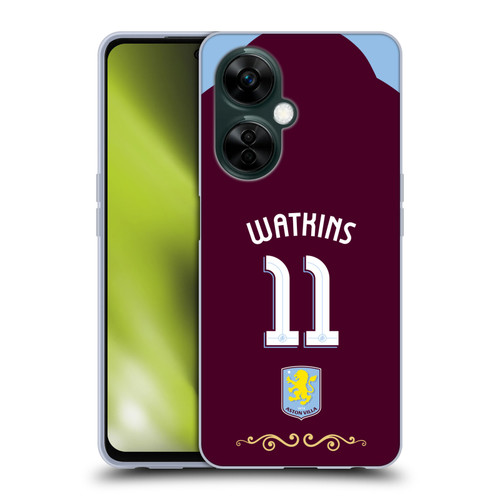 Aston Villa Football Club 2025/26 Players Home Kit Ollie Watkins Soft Gel Case for OnePlus Nord N30