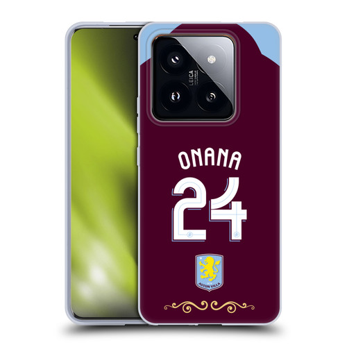 Aston Villa Football Club 2025/26 Players Home Kit Amadou Onana Soft Gel Case for Xiaomi 14 Pro