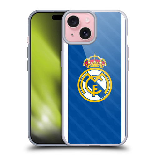 Real Madrid CF Badge Blue Soft Gel Case for Apple iPhone 15 & MagSafe
