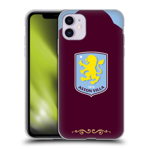 Aston Villa Football Club 2025/26 Crest Kit Home Soft Gel Case for Apple iPhone 11