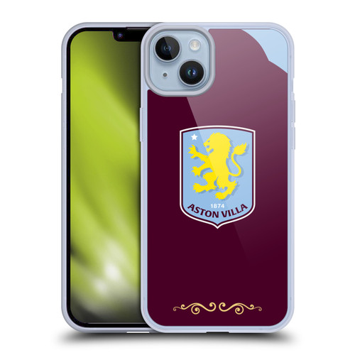 Aston Villa Football Club 2025/26 Crest Kit Home Soft Gel Case for Apple iPhone 14 Plus