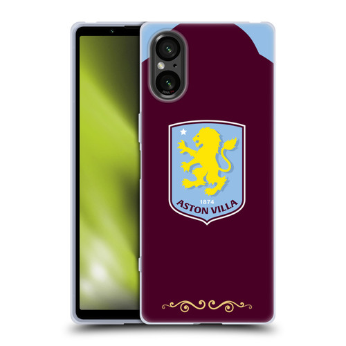 Aston Villa Football Club 2025/26 Crest Kit Home Soft Gel Case for Sony Xperia 5 V 5G