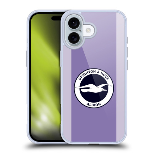 Brighton & Hove Albion F.C 2025/26 Badge Kit Away Soft Gel Case for Apple iPhone 16
