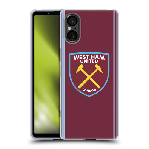 West Ham United FC 2025/26 Crest Kit Home Soft Gel Case for Sony Xperia 5 V 5G