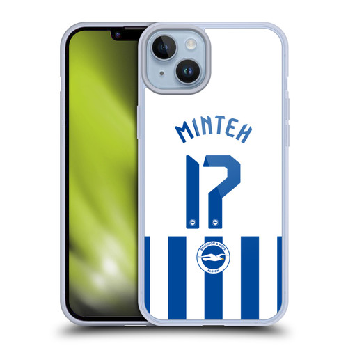 Brighton & Hove Albion F.C 2025/26 Players Home Kit Yankuba Minteh Soft Gel Case for Apple iPhone 14 Plus